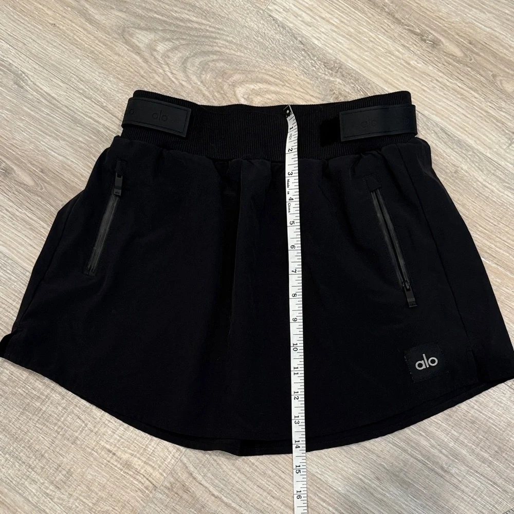 ALO Yoga Black Mini Skort with Zip Pockets